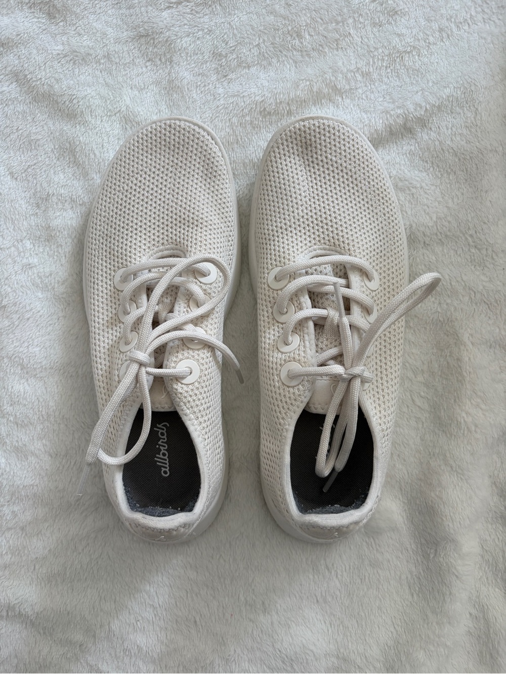 allbirds Women's Natural/Cream Knit Lace-Up Sneakers Size 9